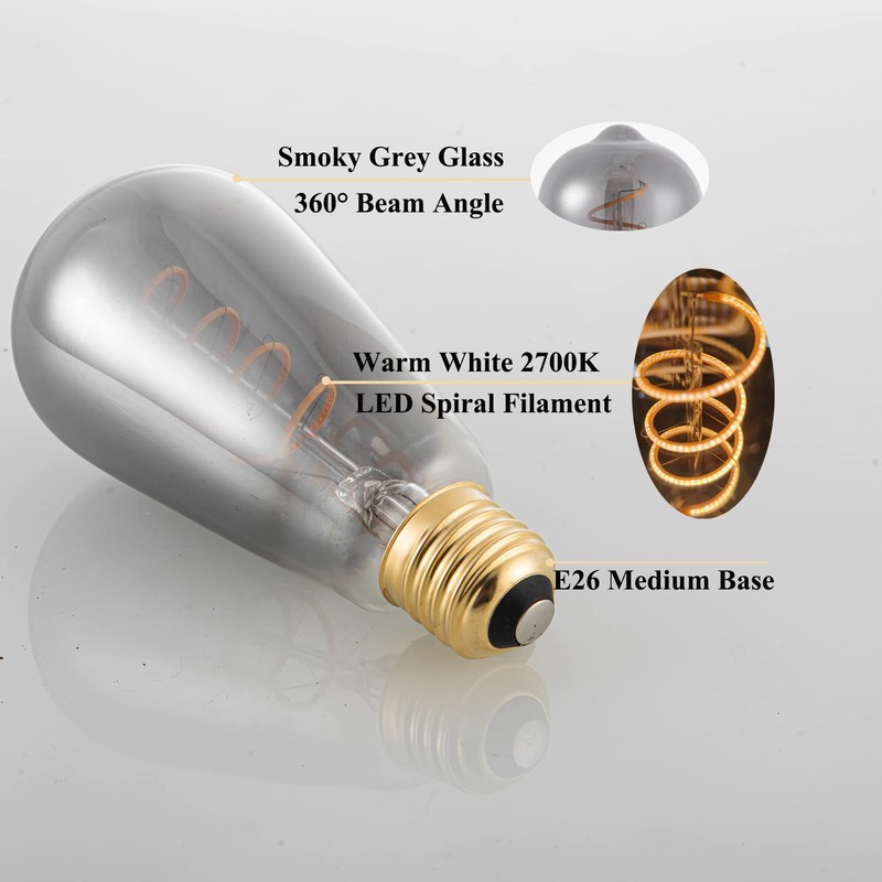 SHUWDKAR 12V Edison Bulb Low Voltage Warm White 2700K E26