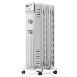 Pelonis Oil Filled Radiator Heater for Large Space, 2025 Upgraded, Space Heaters with 1500W Quiet Warmth Radiant Heater, 3 Heating Modes, Overheat & Tip-Over Protection, Adjustable Thermostat, White
