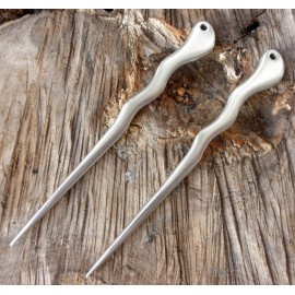 JWL Hawnkoa 2 JWL Aluminum 6" Silver Spiral Hair Stick Fork Pin  Unbreakable Waterproof