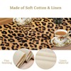 ShiTingYu Leopard Print Dinning Table Runner, Cotton Linen Rustic Cottage
