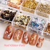 15 Boxes Nail Rhinestones Gems Kit,Gold/Silver Metal Studs,Mixed Sizes Flatback