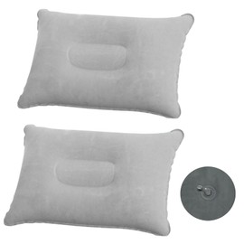 DIELIANHUA Pack of 2 Inflatable Pillows, Inflatable Cushion Camping, Inflatable Pillow Beach, Flocked Fabric, Suitable for Camping, Beach, Travel and Office
