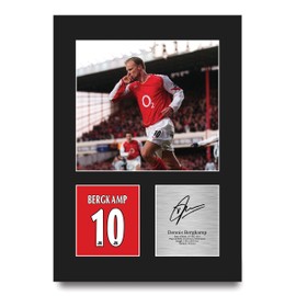 HWC Trading Dennis Bergkamp Arsenal Geschenke Gedrucktes Signiertes Autogramm Foto für Fußball Anhänger and Fans - A4 Porträt