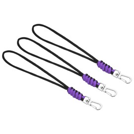 PATIKIL Badge Lanyard with Snap Hook 8 Inch, 3Pcs Braided Wrist Keychain Strap for Keys Whistles Wallets, Purple