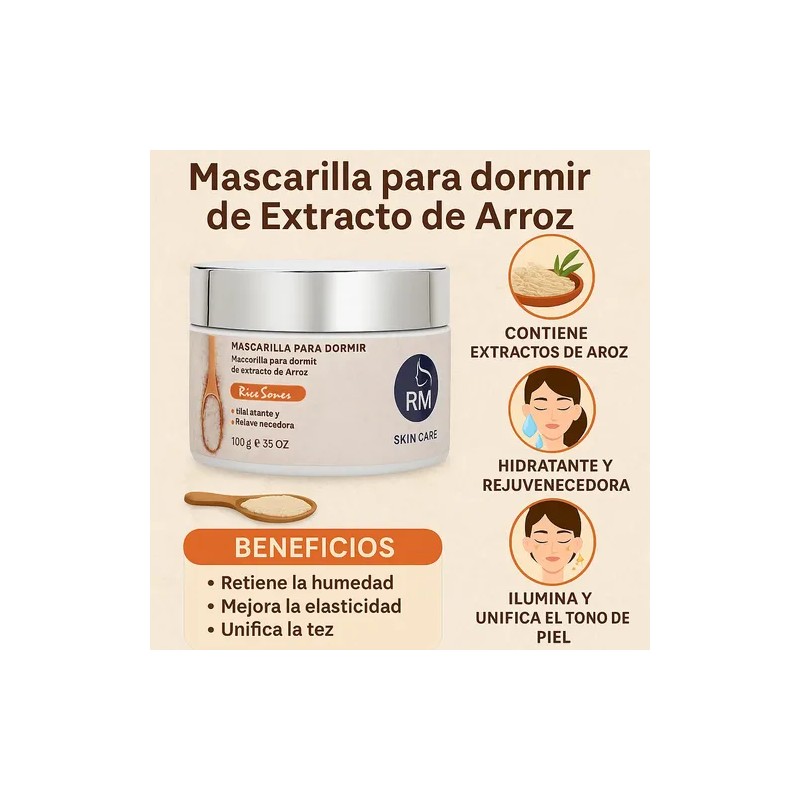 Crema Facial Rostro Cara De Noche Con Extracto De Arroz