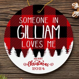Family Ornament Gilliam Someone in Gilliam Loves Me - Long Distance Gilliam 3'' Plastic