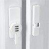 INIRET White 180 Degree Barn Door Lock,3 Digit Password Keyless,Mechanical