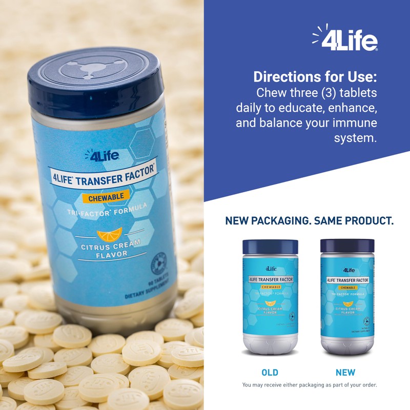 4Life Transfer Factor Chewable Tri-Factor Formula -with Cow Colostrum and