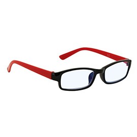 4sold Slim Classic Retro Style Computer Glasses Computer Blue Light Blocking Glasses Anti Glare Fatigue Blocking Headaches Eye Strain Safety Glasses for Computer Phone Transparent (Black Red, 0.00)