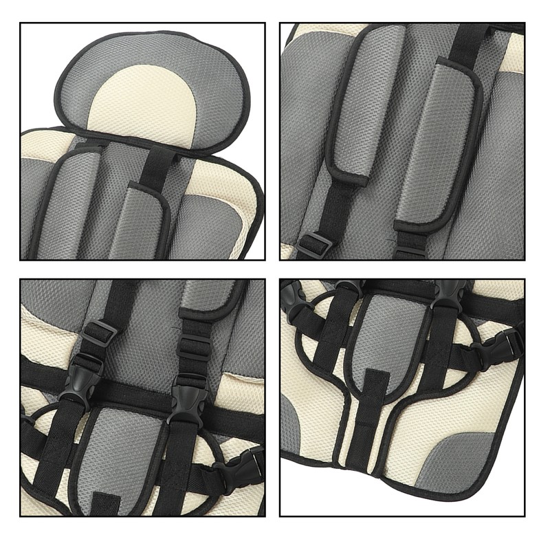 Children Safety Seat Simple Car Portable Seat Foldable Adjustable Strap
