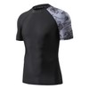 HUGE SPORTS Men's Splice Sun Protection Rash Guard Short Sleeves(Piracy,S)