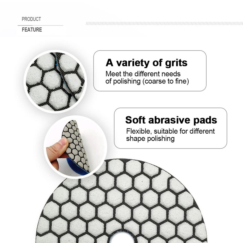 SHDIATOOL Dry Diamond Polishing Pads 4 Inch Sanding Disc Grinding