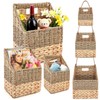 Cinnvoice Set of 3 Wicker Wall Magazine Basket, Magazine Holder