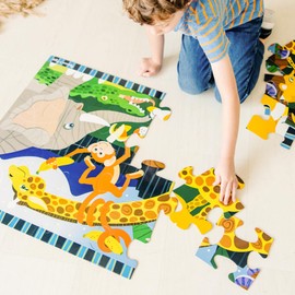 Melissa & Doug Safari Social Jumbo Jigsaw Floor Puzzle (24 pcs, 2 x 3 feet) - FSC Certified
