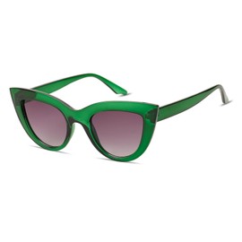 Freckles Mark Vintage Retro Cateye Sunglasses for Women Bold Colorful Cat Eye UV400 Protection (Clear Green, 65)