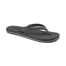 Cobian Women's Braided Pacifica Charcoal Flip Flops, 6