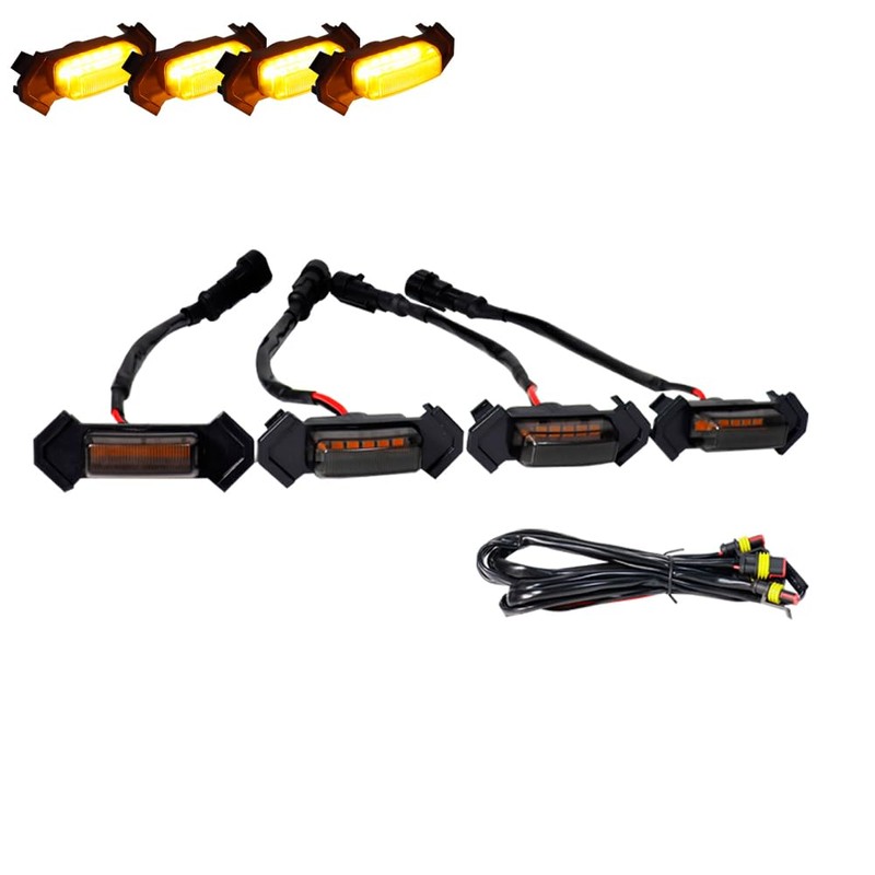 GTINTHEBOX 4 luces LED ámbar para parrilla de lente ahumada