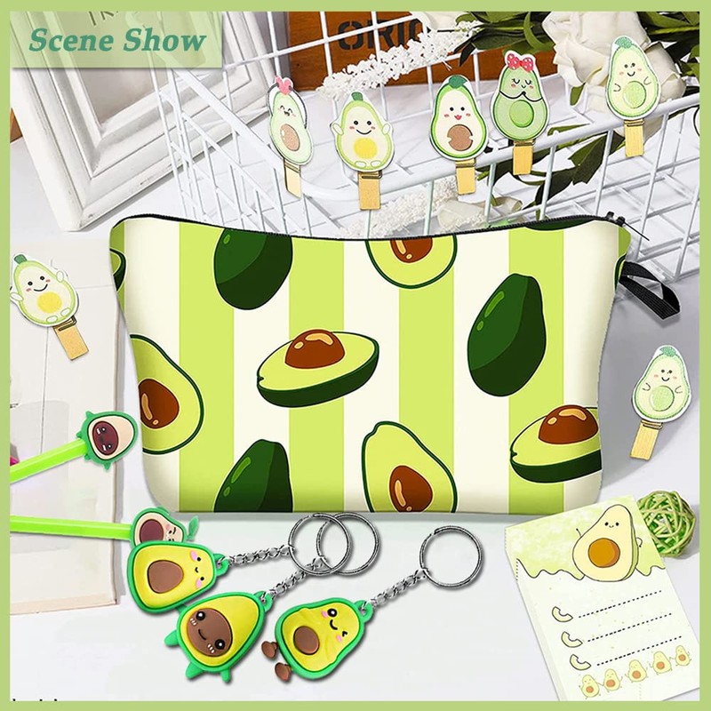 SUNSK Pencil Case with Avocado Pattern Avocado Key Pendant Avocado