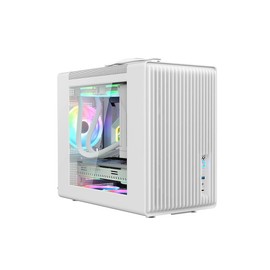 Bluegears b-Pellucid Mini White Gaming MicroATX Case with USB C. Support up to 6 x 120mm fans for Extreme Cooling with Tempered Glass side window. Carrying Handle for Portability to any BYOC Lanparty.