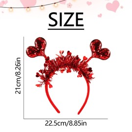 AIUPUOC Heart Headband Valentine's Day Hair Accessories for Women Party Outfits Cute Gold Glitter Headband Party Supplies Hair Accessories 1PCS (Red Sequins, Average)