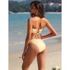 ZAFUL Women's Strapless Twist Bandeau Bikini 2 Piece Swimwear Cheeky