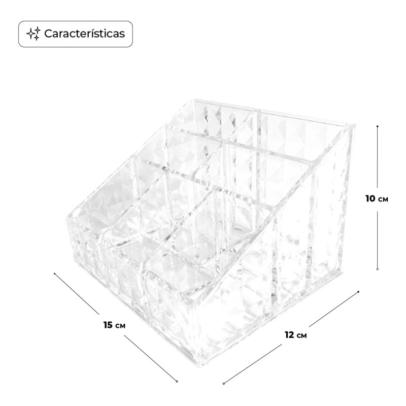 Queen Sense Organizador Para Cosmeticos Sencillo 7 Espacios, Acrilico