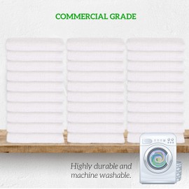 GREEN LIFESTYLE Terry Towels, White Rags, Bar Towels 100% Cotton Absorbent and Durable, Multipurpose Cleaning Rags, Cotton Cleaning Rags, Kitchen Rags, Reusable Shop Rags (14”x17”, Pack of 60)