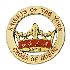 Knights of the York Round Masonic Auto Emblem - 3" Diameter