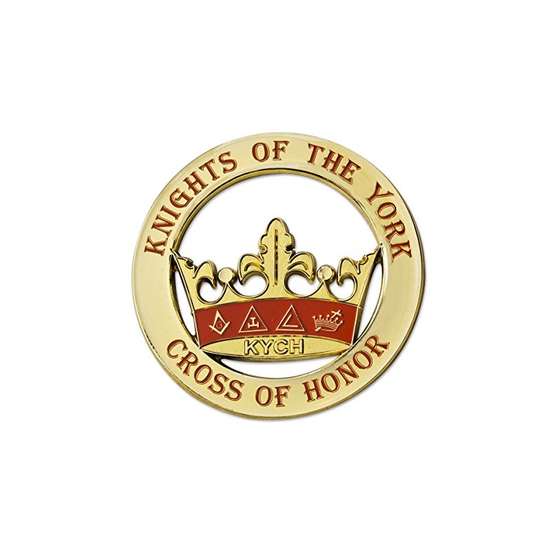 Knights of the York Round Masonic Auto Emblem - 3"