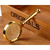 10X Handheld Magnifier with Metal Handle Golden,80mm Reading Magnifying Glass