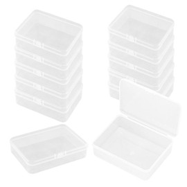 WYAN 12 Pcs Transparent Boxes, Bead Storage Box, Containers Rectangle, Box Case with Flip-Up Lids, Storage Containers, for storing jewellery, crafts, beads and small items