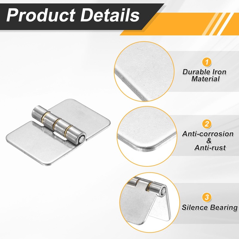 uxcell 4 Pack Heavy Duty Weldable Hinges, 1.5" x 2.36"