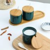 OnePine Set of 2 Sugar Bowl, 260ml Ceramic Spice Jar