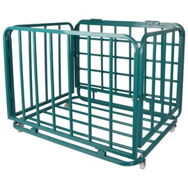 VICBAS Ball Cart Storage Portable, Mental Basketballs Organizer Foldable with Lid and Wheels,Large Capacity Sports Equipment Organizer for Indoor Outdoor,Gym,School,Club 35.4x27.6x27.6in,Green