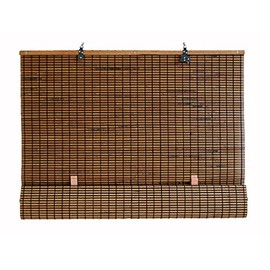 Seta Direct, Cordless Bamboo Slat Roll Up Window Blind 24-Inch Wide by 72-Inch Long, Espresso Brown