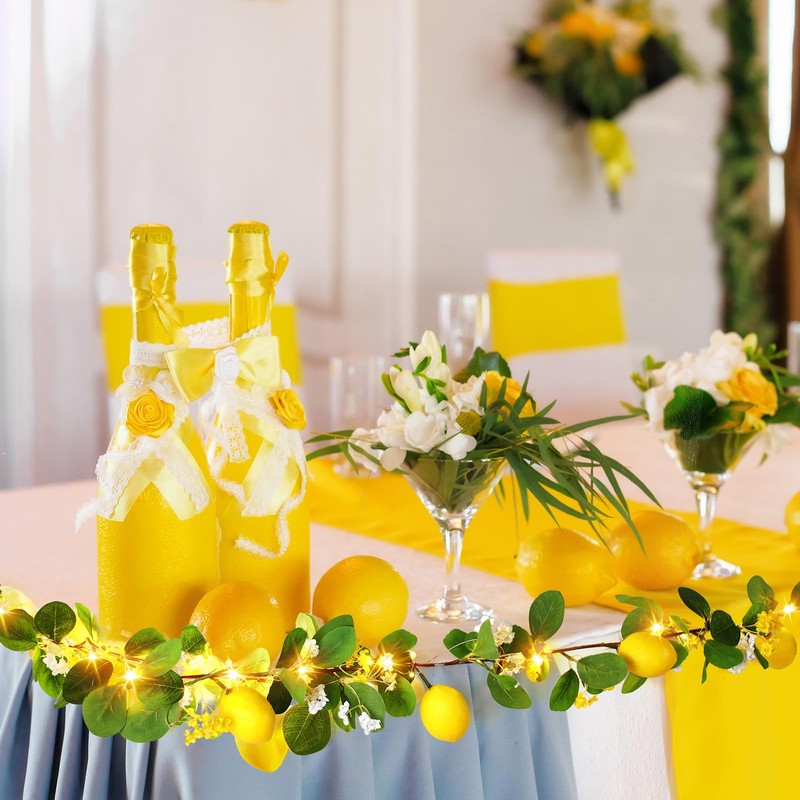 3 Pcs Finecheer 5ft Artificial Lemon Garland Spring Summer Fruit