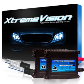 XtremeVision H1 43K 35W Xenon Bundle - Xenon Headlight Bulb with Slim Ballast - 4300K Bright Daylight - Xenon Lights