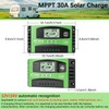 30A MPPT Solar Panel Controller 12V/24V Auto Tracking Solar Regulator