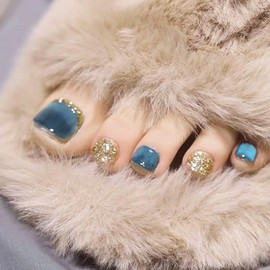 LC Sensibility Daily Look Self Nail Paddy Tip Artificial Toenails, 1 Piece, Paddy Tip 04 Emerald Blue / 엘씨 감성 데일리룩 셀프네일 패디팁 인조발톱, 1개, 패디팁 04에메랄드블루
