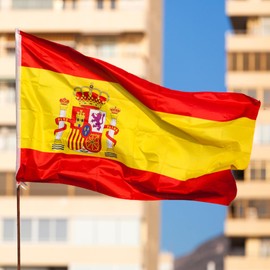 European 2024 World Cup International Flags - 90x150 cm - with Pole Loop - Flag (Spain, 90x150cm)