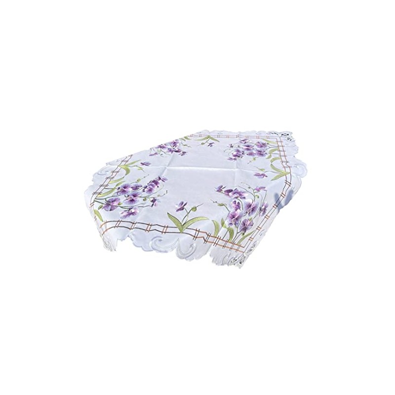 Tablecloth Table Cloth Orchid Flowers White Purple Spring Summer 85