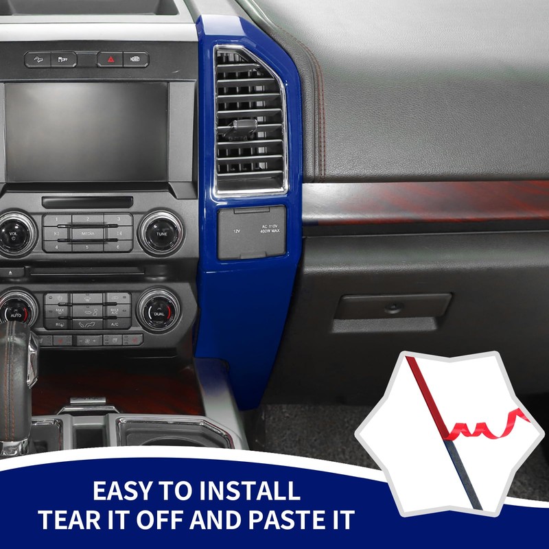 RAZPOY for F150 Interior Trim Kit, 4PCS Center Console AC