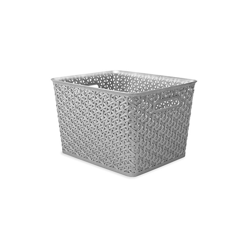 Whitmor Resin Form Tote, Large, Silver