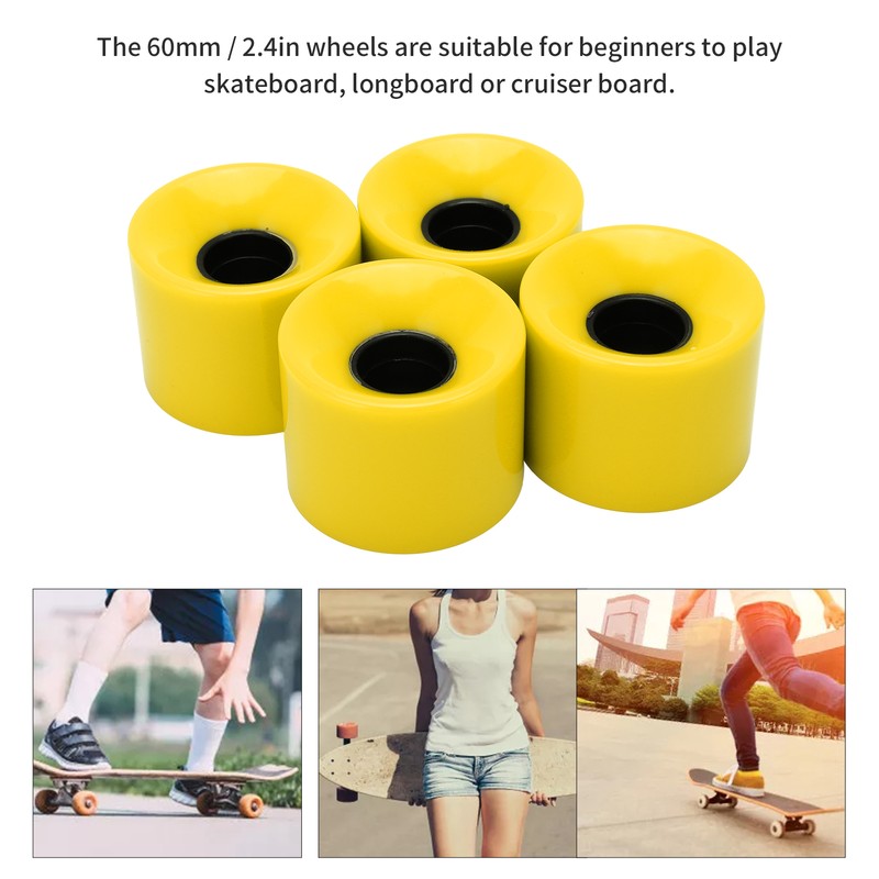 PUENTE 4pcs 60x45mm Skateboard Wheels 78A Longboard Cruiser Wheels Replacement