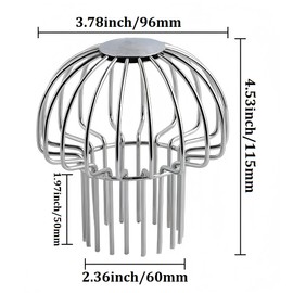 304 Stainless Steel Gutter Guard, Filter Strainer Fits for Round Downspout, Anti-Blocking Line Cap Drain Cover, Fits 3 Inch Tube