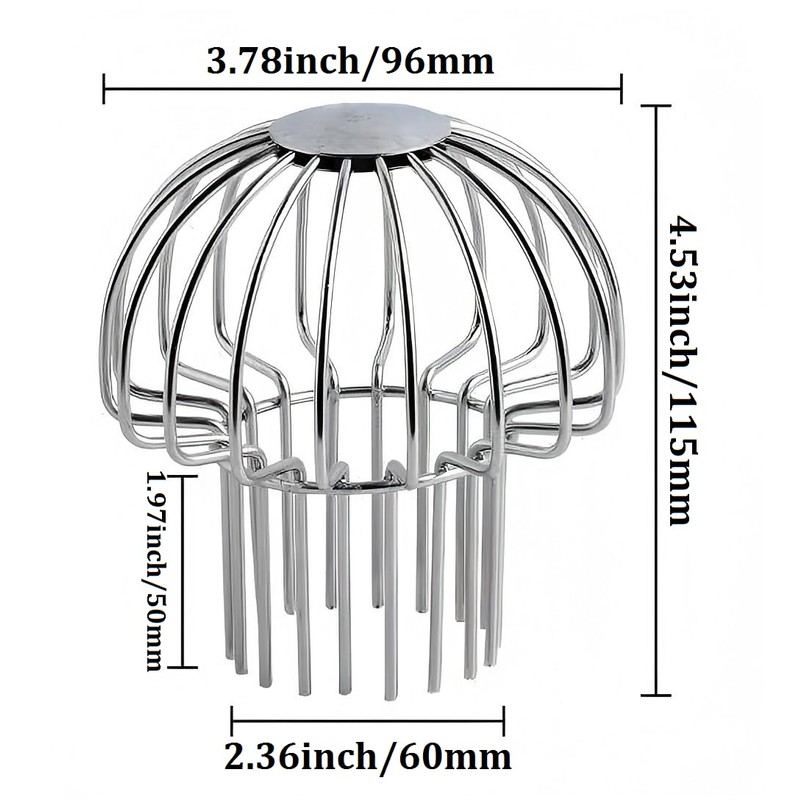 304 Stainless Steel Gutter Guard, Filter Strainer Fits for Round