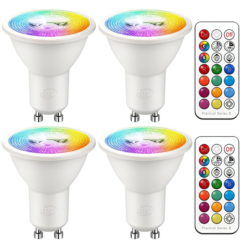 ILC GU10 LED Light Bulb, 40 Watt Equivalent Color Changing