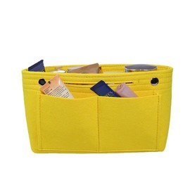 dyhngnfc Bag-in-Bag, Felt Inner Bag, Lightweight, Bag, Pouch, Women's, Organizes Your Bag, Bag in Bag, 10.2 x 6.3 x 3.9 inches (26 x 16 x 10 cm), Yellow