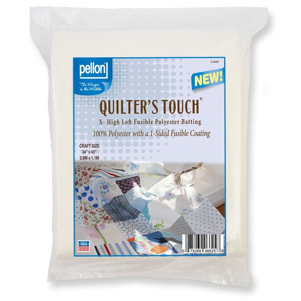 Pellon 1-Sided Fusible Polyester Batting 34'' x 45' Size Craft