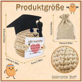 Luckeey Abitur 2024 Gifts Positive Potato, Courage Gift for Graduation Lucky Charm Exam, Knitting Wool Potato Doll ABI 2024 Souvenir Gifts for Classmates Friends
